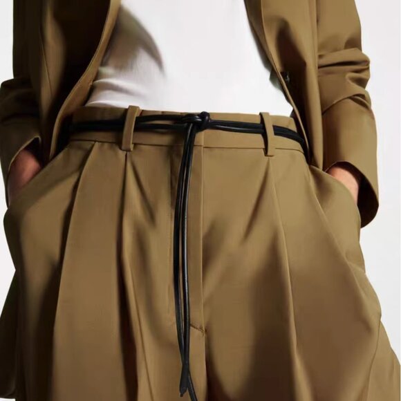 COS Double Wrap Black Leather Belt - Picture 2 of 6